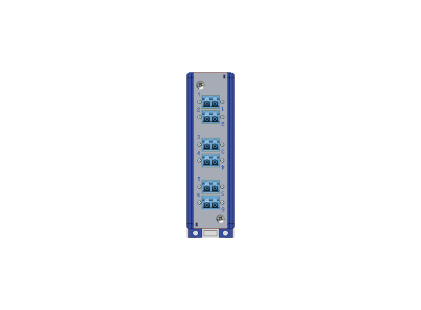 MIPP Patch panel DIN-mount 6xLC/OS2 Duplex, inc pigtails