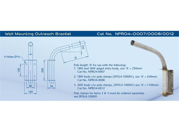 Chalmit Wall mounting outreach bracket For PRGE Protecta