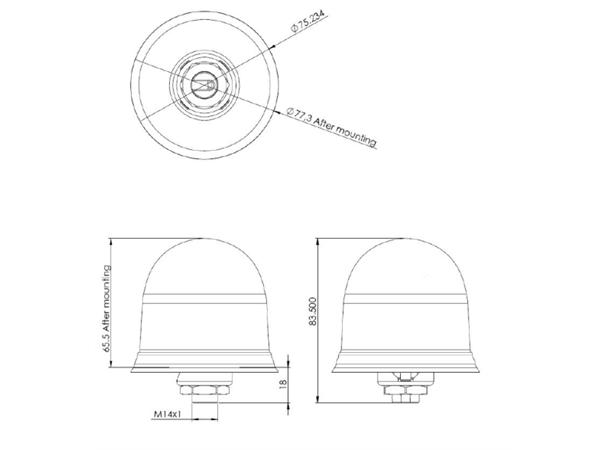 Gai-Tronics Antenna, Dome, GSM-R 3 Metre Lead