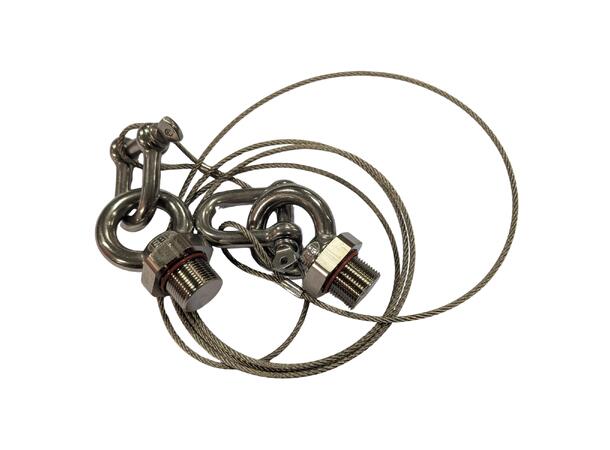 Chalmit SS Safety Rope Protecta M25 D Shackle , Eye Bolts, 2m Wire Rope