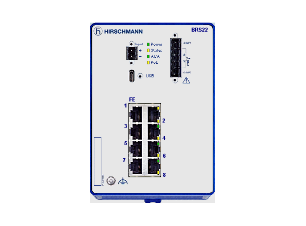 Hirschmann BOBCAT 8xTX with PoE+ BRS22-08009999-SPCZ99HHSEA