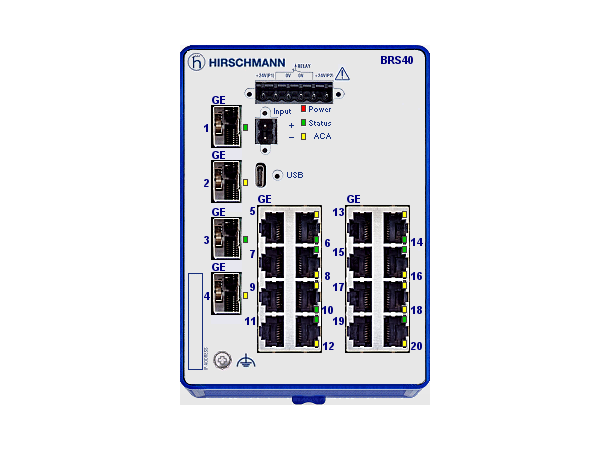 Bobcat Rail switch 4xSFP, 16xRJ45 BRS40-0020OOOO-STCY99HHSESXX.X.XX